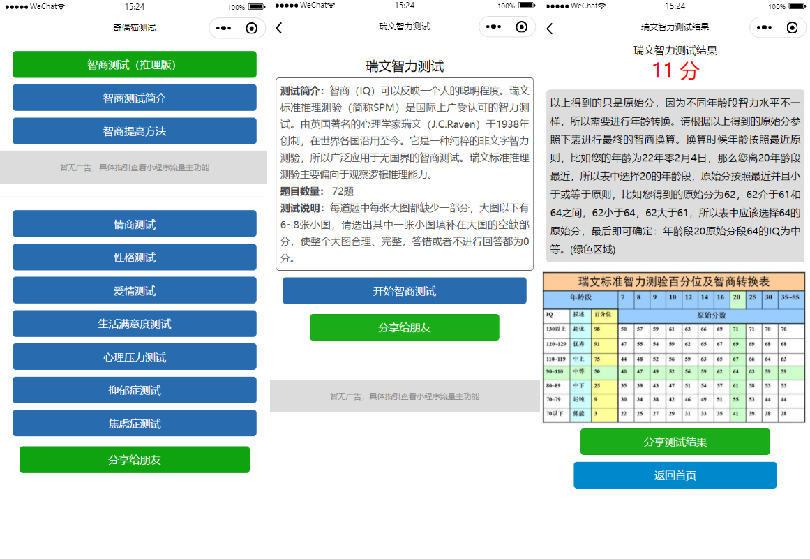 图片[1]-【微信小程序】智力测试情商测试提升智力小程序源码-吾图资源网