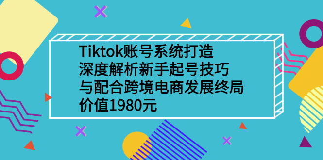 图片[1]-[电商运营] Tiktok账号系统打造，深度解析新手起号技巧与跨境电商发展终局价值1980元-吾图资源网