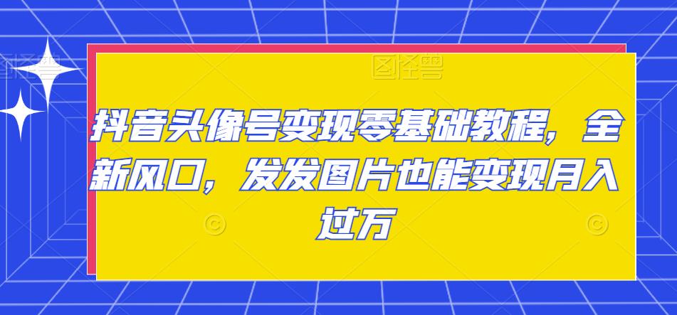 图片[1]-抖音头像号变现零基础教程，全新风口，发发图片也能变现月入过万-阿灿说钱