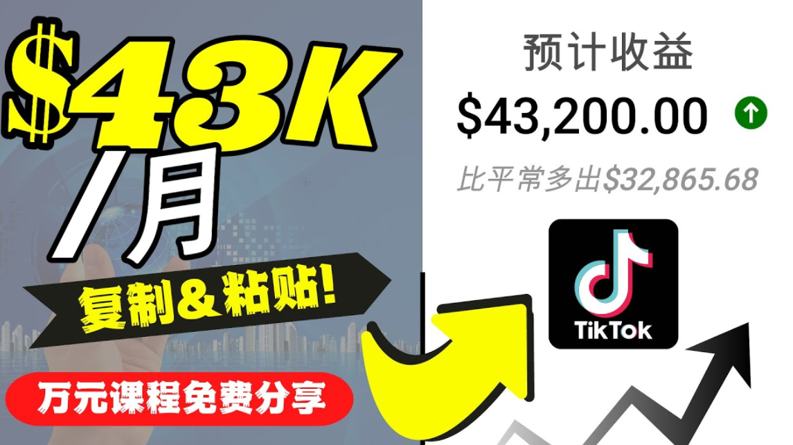 图片[1]-【网赚项目】2022抖音国际版Tiktok赚钱项目：每天上传一个视频就轻松月入$43200-吾图资源网