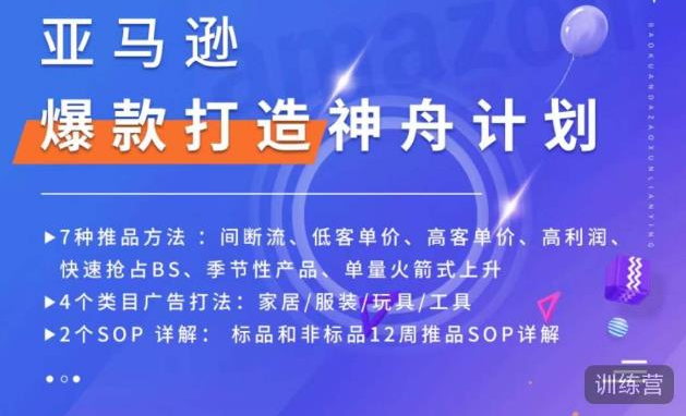 图片[1]-【境外电商】亚马逊爆款打造神舟计划，​7种推品方法，4个类目广告打法，2个SOP详解-吾图资源网