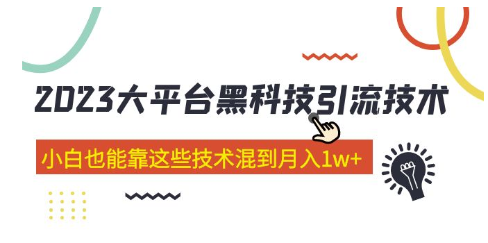 图片[1]-价值4899的2023大平台黑科技引流技术 小白也能靠这些技术混到月入1w+29节课-吾图资源网