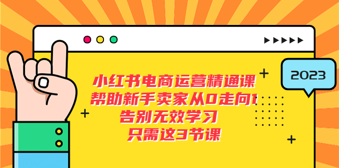 小红书电商·运营精通课，帮助新手卖家从0走向1 告别无效学习（7节视频课）