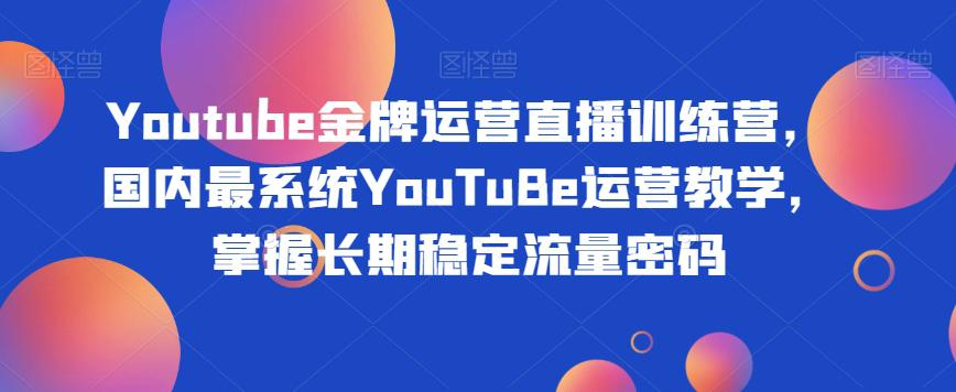 图片[1]-YOUTUBE金牌运营直播训练营，打造自己的长期稳定流量之路-阿灿说钱