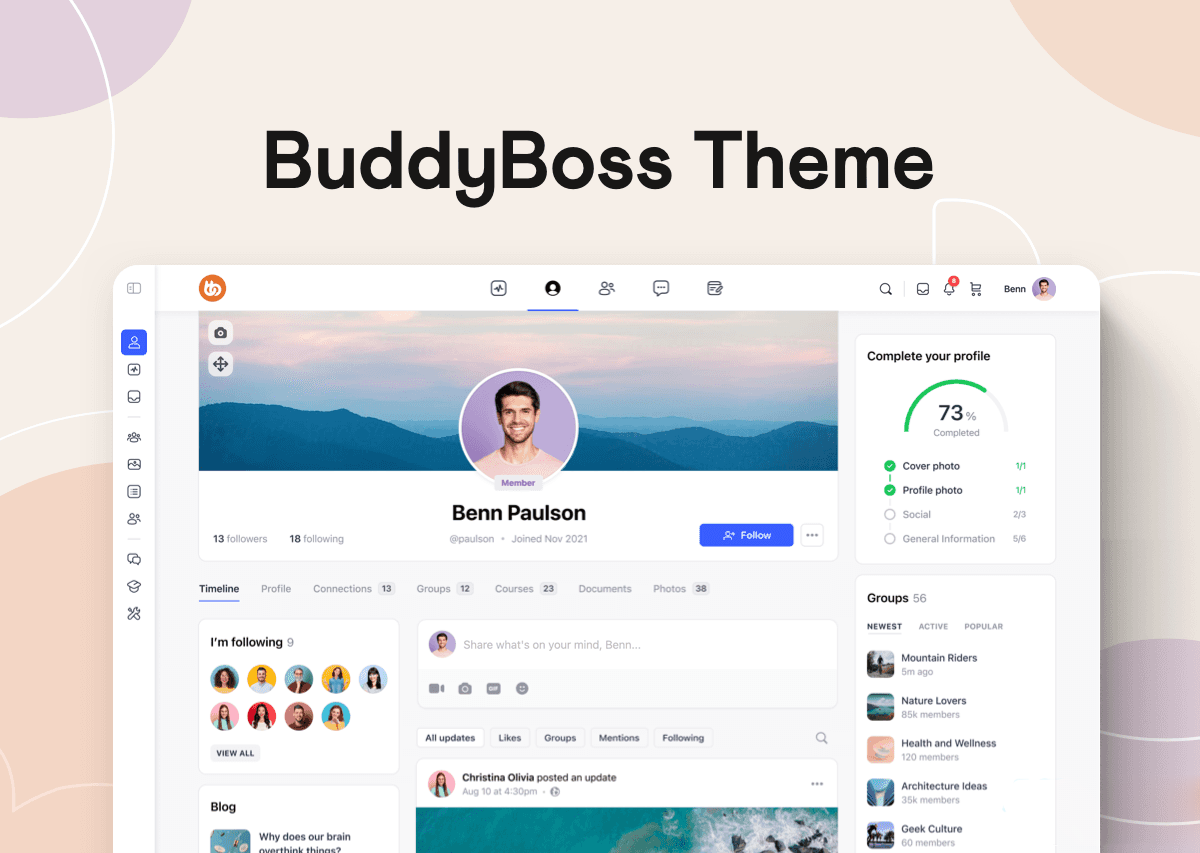 图片[1]-【WordPress模板】WordPress 定制主题BuddyBoss v2.4.30：个性化程度达到新高-吾图资源网