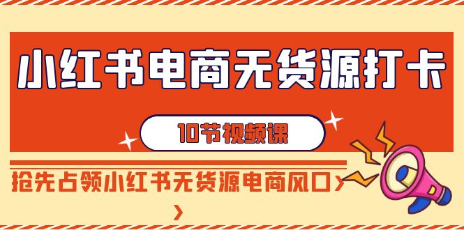 图片[1]-小红书电商无货源打卡，抢先占领小红书无货源电商风口（10节课）-阿灿说钱