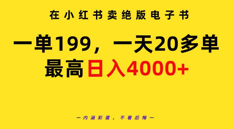 图片[1]-在小红书卖绝版电子书，一单199 一天最多搞20多单，最高日入4000+教程+资料-阿灿说钱