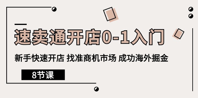 图片[1]-跨境电商速卖通开店0-1入门，新手快速开店 找准商机市场 成功海外掘金（8节课）-阿灿说钱