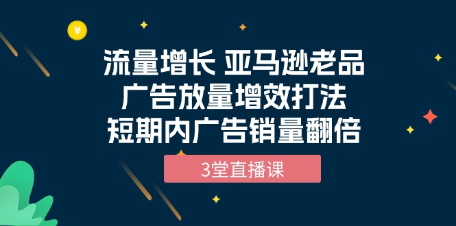 图片[1]-流量增长课程：亚马逊老品广告放量增效打法，短期内广告销量翻倍（3堂直播课）-阿灿说钱